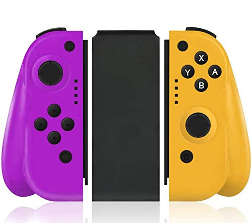 SHANGCAI Wireless Joy con Controller Compatible for Nintendo Switch, Replacement Joy Cons Remote Switch Controllers Comfortable Handheld Joy pad Joystick Gamepad (Purple Yellow)