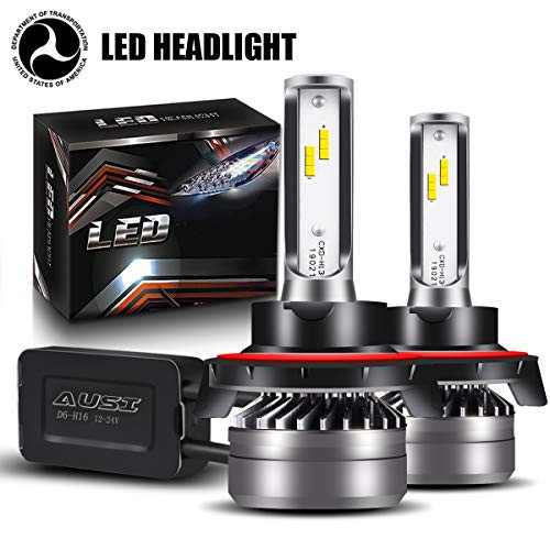 9008/H13 LED Headlight Bulbs Extremely Bright Conversion Kit, DOT Approved, AUSI D6 Series CSP Chips High Beam Light Bulb- 6000LM 6000K Xenon White (2PCS)