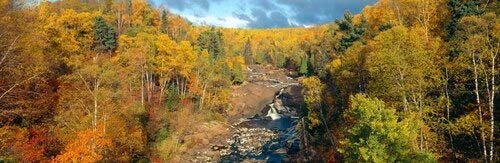 Posterazzi Autumn color along River and Beaver Bay Minnesota Poster Print, (27 x 9)