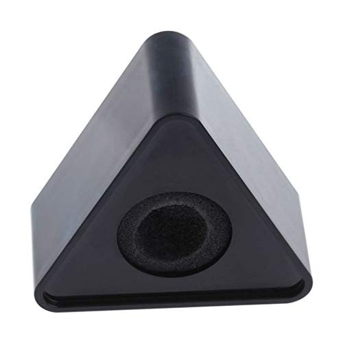 Aysekone Portable Black ABS Injection Molding Triangular Cube Shaped Interview Mic Microphone Logo Flag Station