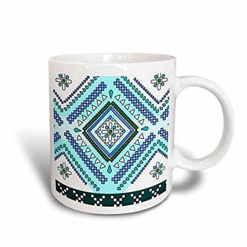 3dRose mug_165800_2 Aztec Andes Tribal Diamond Pattern Blue and White Ceramic Mug, 15-Ounce 3dRose mug_165800_2 Aztec Andes Tribal Diamond Pattern Blue and White Ceramic Mug, 15-Ounce