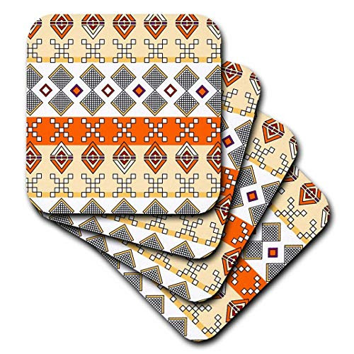 3dRose CST_165803_3 Aztec Andes Tribal Geometric Pattern Red and Orange Ceramic Tile Coasters, Set of 4 3dRose CST_165803_3 Aztec Andes Tribal Geometric Pattern Red and Orange Ceramic Tile Coasters, Set of 4