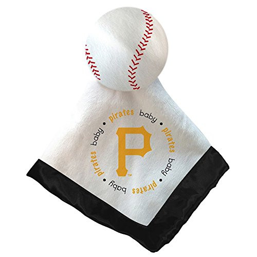 Pittsburgh Pirates Black Baby Security Snuggle Bear Blanket - 14" x 14" MLB Infant Gift Set