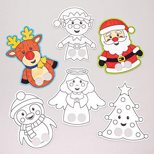 Baker Ross Christmas Color in Finger Puppets, Festive Arts and Crafts (Pack of 24) Baker Ross Christmas Color in Finger Puppets, Festive Arts and Crafts (Pack of 24)