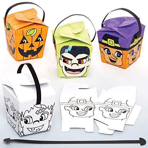 Baker Ross Halloween Color in Treat Boxes (Pack of 12) - Spooky Arts and Crafts for Halloween Baker Ross Halloween Color in Treat Boxes (Pack of 12) - Spooky Arts and Crafts for Halloween