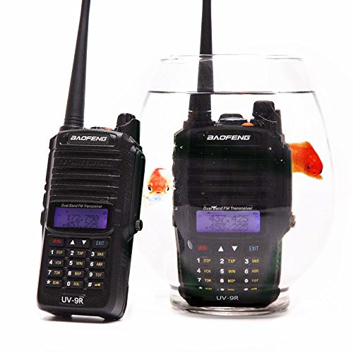Baofeng UV-9R 136-174/400-520MHZ VHF/UHF Dual Band Dustproof Waterproof IP67 Transceiver Walkie Talkie Two Way Radio with A Telescopic Antenna