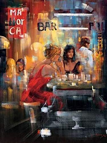Posterazzi Bar Scene IV Poster Print by Madjid, (9 x 12)