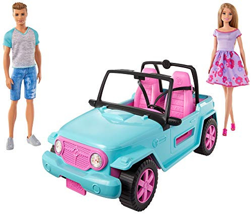 Barbie Playset with Off-Road Vehicle and Doll and Ken in Dresses and Accessories, 3+ Years, GHT35