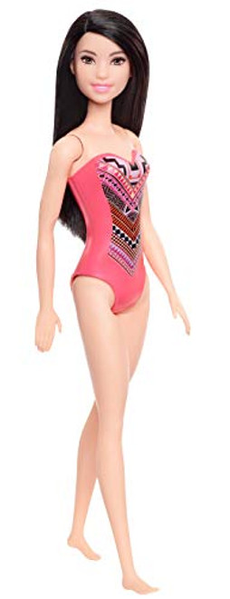 Barbie Doll, Brunette, Wearing Swimsuit, for Kids 3 to 7 Years Old