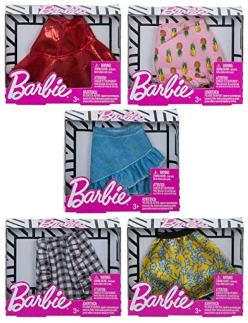 Barbie Doll Fashion Clothing Mini Skirts, 5-Pack Bundle Barbie Doll Fashion Clothing Mini Skirts, 5-Pack Bundle