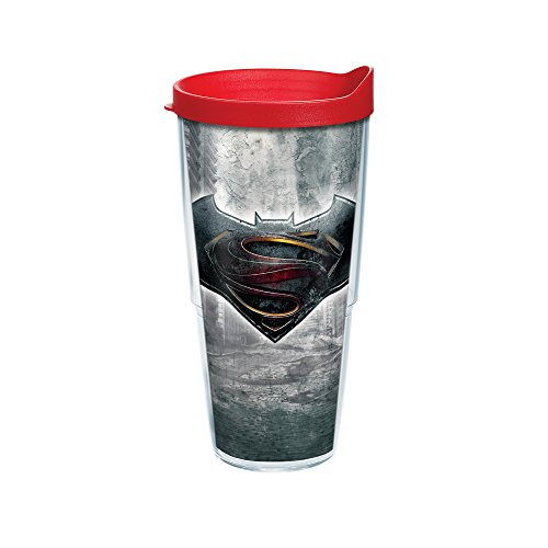 Tervis 1211867 Batman vs. Superman Tumbler with Wrap and Red Lid 24oz, Clear Tervis 1211867 Batman vs. Superman Tumbler with Wrap and Red Lid 24oz, Clear