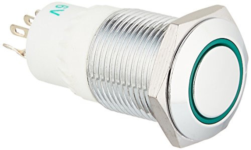 Uxcell Thread SPDT Momentary LED Angel Eye Flat Push Button Switch, 16mm