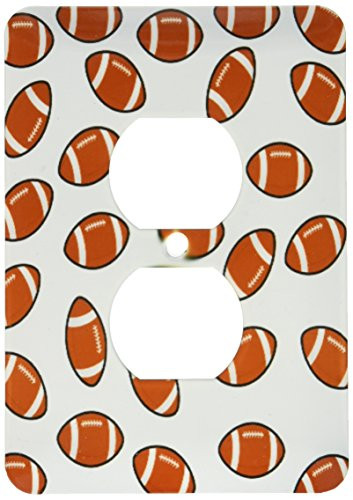 3dRose lsp_180322_6 Image of footballs in a repeat toss pattern - 2 Plug Outlet Cover