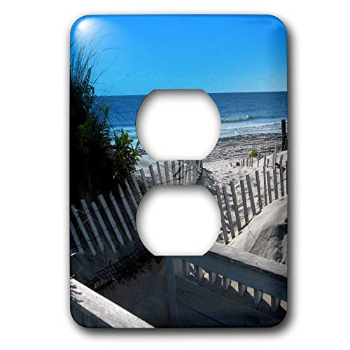 3dRose lsp_27256_6 Beach Path Ocean Sand Dunes Waves Blue Outlet Cover, Multicolor