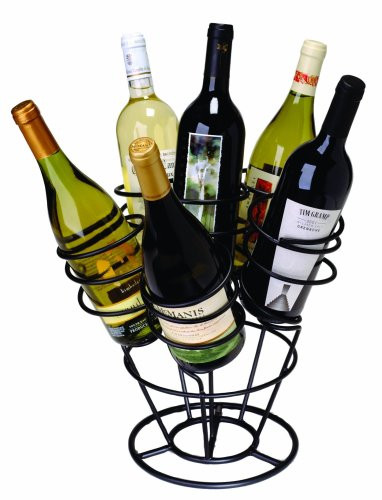 Oenophilia Bottle Bouquet Wine Rack, Black - 6 Bottle