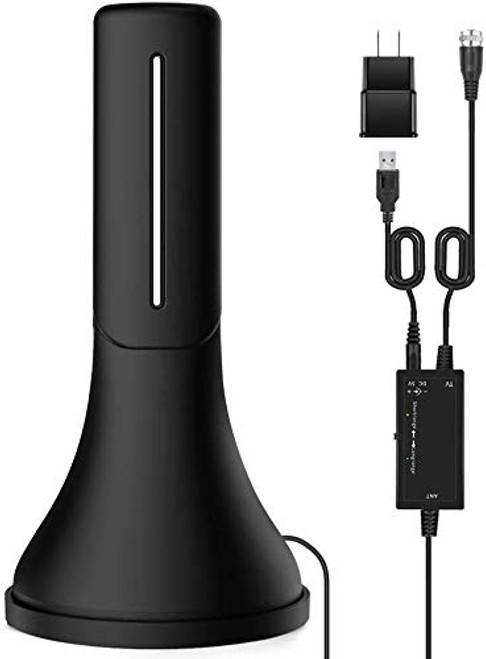 [Latest 2020] Amplified HD Digital TV Antenna, 130+Miles Long-Range Reception Indoor HDTV Antenna with Amplifier, Support 4K 1080P VHF UHF TV Channels, Works for Fire tv Stick