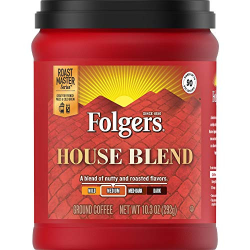 Folgers House Blend Medium Roast Ground Coffee, 10.3 Ounces