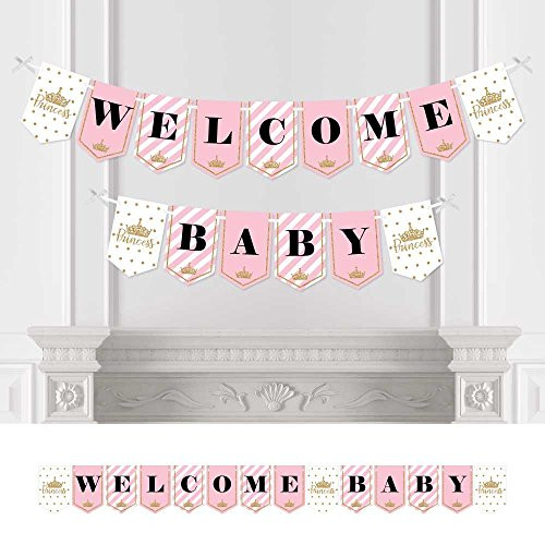 Big Dot of Happiness Little Princess Crown - Pink and Gold Princess Baby Shower Party Bunting Banner - Party Decorations - Welcome Baby Big Dot of Happiness Little Princess Crown - Pink and Gold Princess Baby Shower Party Bunting Banner - Party Decorations - Welcome Baby
