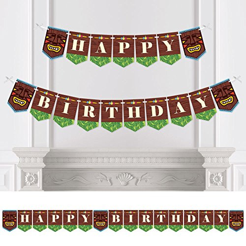 Big Dot of Happiness Tiki Luau - Birthday Party Bunting Banner - Tropical Hawaiian Summer Party Decorations - Happy Birthday Big Dot of Happiness Tiki Luau - Birthday Party Bunting Banner - Tropical Hawaiian Summer Party Decorations - Happy Birthday