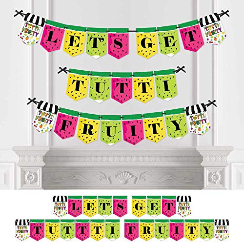 Big Dot of Happiness Tutti Fruity - Frutti Summer Baby Shower or Birthday Party Bunting Banner - Party Decorations - Let's Get Tutti Fruity