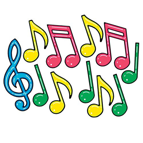 Neon Musical Note Silhouettes (asstd colors) Party Accessory  (1 count) (12/Pkg)