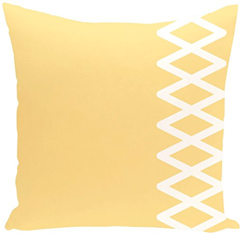 E by design O5PGN199YE1-16 Lace Up Geometric Print Yellow Outdoor Pillow
