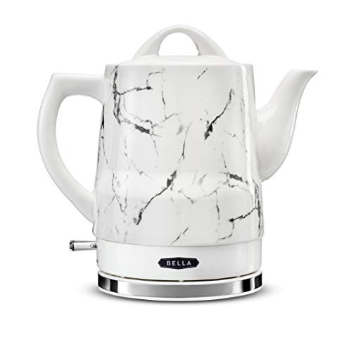 BELLA (14743) 1.5 Liter Electric Tea Kettle, White Marble