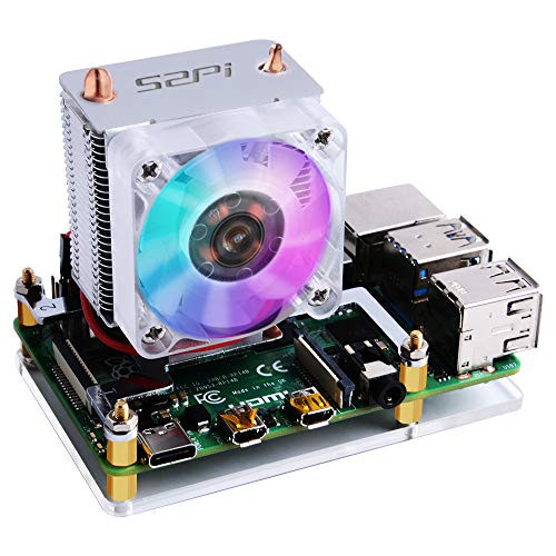 GeeekPi Raspberry Pi Cooling Fan, Raspberry Pi ICE Tower Cooler, RGB Cooling Fan with Raspberry Pi Heatsink for Raspberry Pi 4 Model B & Raspberry Pi 3B+ & Raspberry Pi 3 Model B