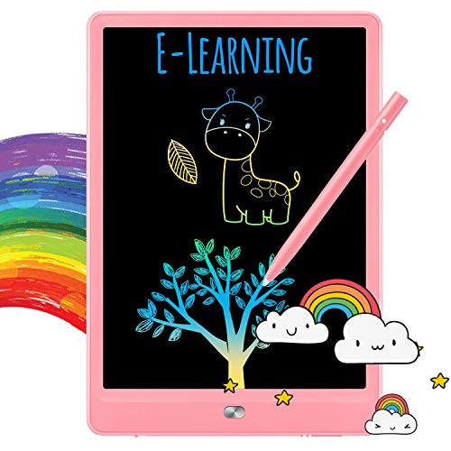 TEKFUN LCD Writing Tablet Doodle Board, 8.5inch Colorful Drawing Tablet Writing Pad, Girls Gifts Toys for 3 4 5 6 7 Year Old Girls Boys (Pink)