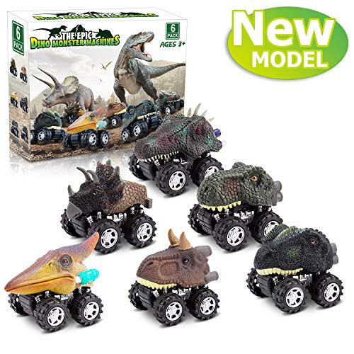 Dinosaur Toys for 3 Year Old Boys, Pull Back Dinosaur Toys for 5 Year Old Boy 6 Pack Set Car Toys for 4 Year Old Boys Birthday Gift Toys for 2,3,4,5,6 Year Old Boys