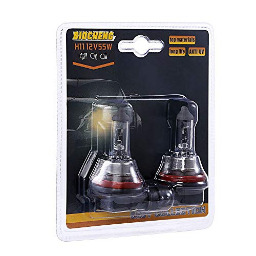 H11 Halogen Headlight Bulb 12V 55W High Performance Replacement Bulb Long Life 16 Months Warranty 2 Pack