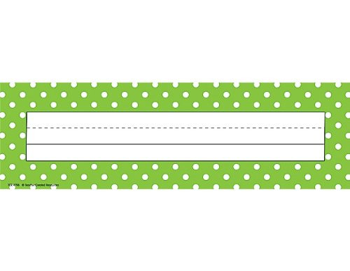 Teacher Created Resources Lime Polka Dots Name Plates (4798)