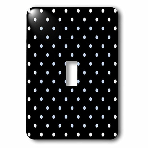 3dRose lsp_55656_1 Black and White Polka Dots Toggle Switch