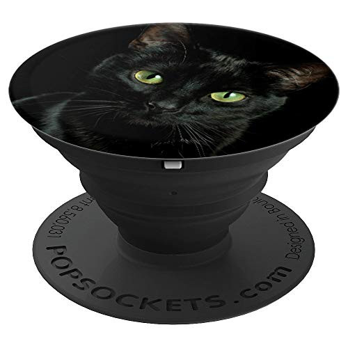 Black Cat Kitten Kitty Kitten Cute Animal Pet Gift PopSockets Grip and Stand for Phones and Tablets