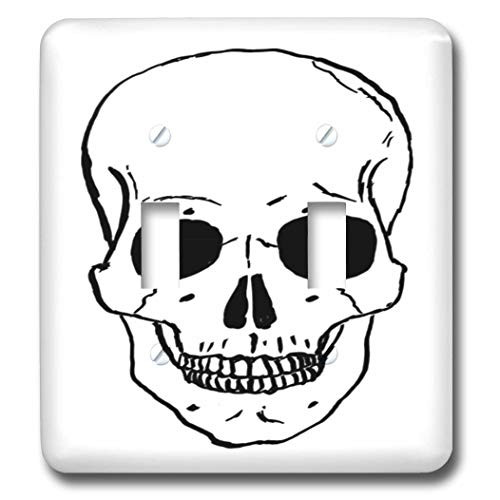 3dRose lsp_43713_2 Black Skull Outline Toggle switch