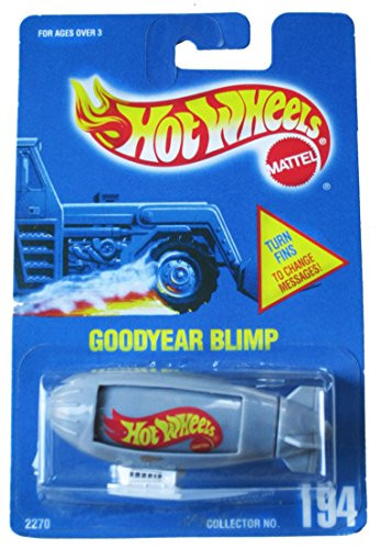 Hot Wheels Goodyear Blimp #194 - All Blue Card - Gray with white gondola