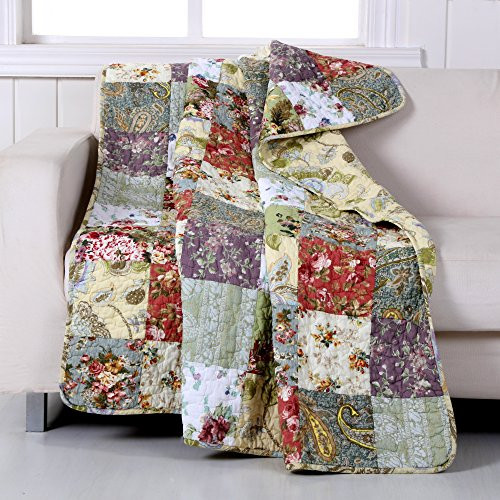 Greenland Home Blooming Prairie Quilted Patchwork Throw