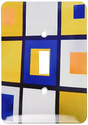 3dRose lsp_34750_1 Blue and Yellow Squares Single Toggle Switch