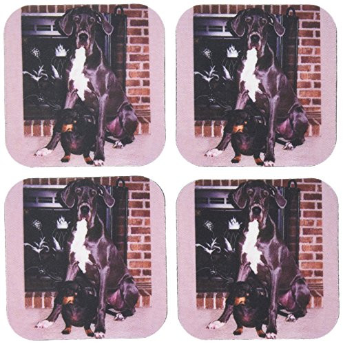 3dRose cst_808_1 Great Dane Soft Coasters, Set of 4, Blue