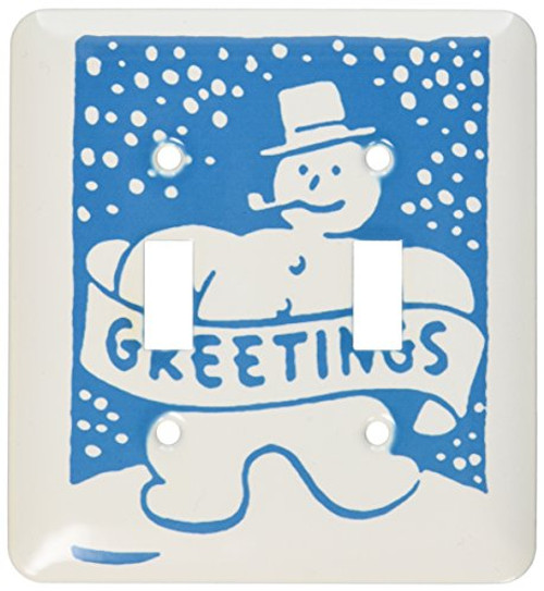 3dRose LLC lsp_7430_2 Blue Snowman Double Toggle Switch