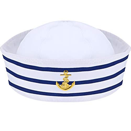 Sailor Hat Navy Yacht Captain Hat Blue with White Sail Hat for Costume Accessory (1 Pack)
