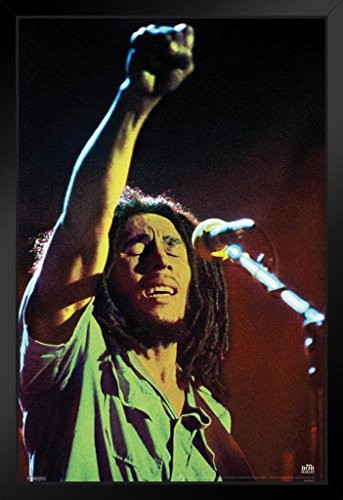 Pyramid America Bob Marley One World Music Black Wood Framed Art Poster 14x20