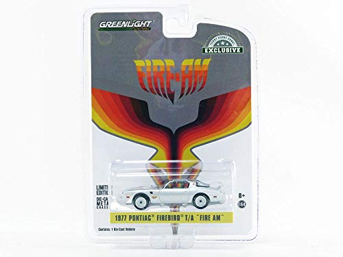 1977 Pontiac Firebird Trans Am Fire Am Silver Metallic with Hood Bird Hobby Exclusive 1/64 Diecast Model Car by Greenlight 30148