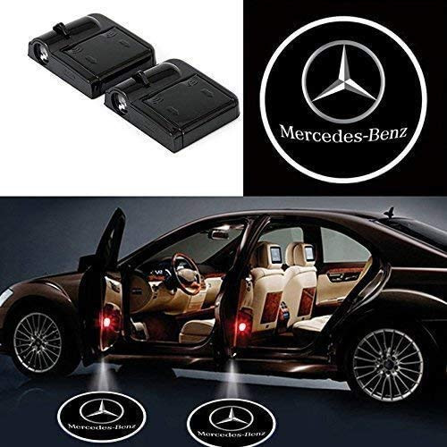 Bearfire 2 Pcs Wireless Car Door Led Welcome Laser Projector Logo Light Ghost Shadow Light Lamp Logos fit Mercedes Benz accessory