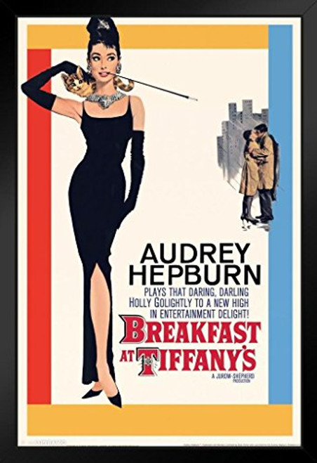 Pyramid America Breakfast at Tiffanys Audrey Hepburn Movie Black Wood Framed Poster 14x20 Pyramid America Breakfast at Tiffanys Audrey Hepburn Movie Black Wood Framed Poster 14x20