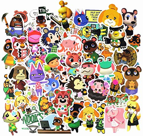 50pcs Animal Crossing Stickers - Cool Game Stickers for Water Bottles Waterproof and Perfect for Laptop Hydro Flask Car Phone