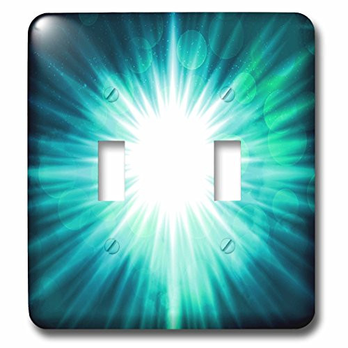3dRose lsp_213698_2 Bright White Star Burst On Aqua With Green Bokeh Sparkles Double Toggle Switch, Multicolor 3dRose lsp_213698_2 Bright White Star Burst On Aqua With Green Bokeh Sparkles Double Toggle Switch, Multicolor