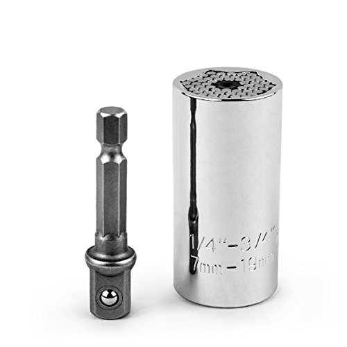 QWORK 1/4" to 3/4" Ratchet Universal Sockets Wrench Power Drill Adapter Set - Professional Repair Tools