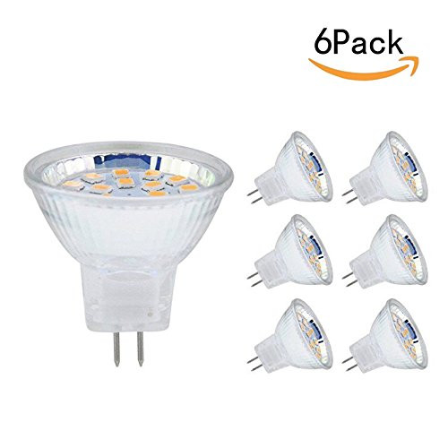 CTKcom 3W MR11 GU4 LED Bulbs(6 Pack)- LED Flood Light Bulb SMD2835 18LEDs 12V AC/DC 25-30W Halogen Bulbs Equivalent 3000K Warm White LED Spot Light Bulb for Home Landscape Track Lighting,Pack of 6