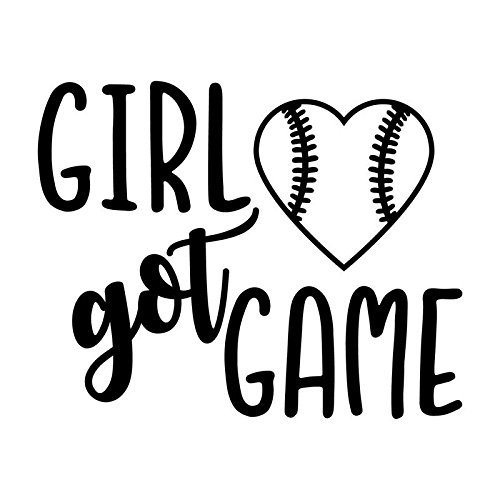 Girl Got Game Softball Vinyl Decal Sticker | Cars Trucks Vans SUVs Windows Walls Cups Laptops | Black | 5.5 Inch | KCD2357